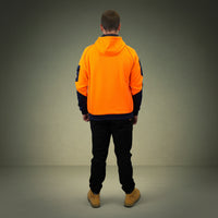 Coopers Hi-Vis Waterproof Work Jacket Full Zip - Blizzard Hood C701 (Orange Navy) – pocket detail