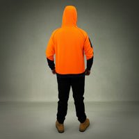 Coopers Hi-Vis Waterproof Work Jacket Full Zip - Blizzard Hood C701 (Orange Navy) – full product shot