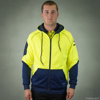 Coopers Hi-Vis Waterproof Work Jacket Full Zip - Blizzard Hood C701 (Yellow Navy) – pocket detail