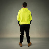 Coopers Hi-Vis Waterproof Work Jacket Full Zip - Blizzard Hood C701 (Yellow Navy) – close-up detail