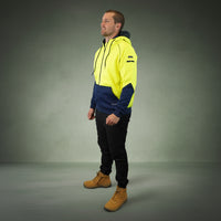 Coopers Hi-Vis Waterproof Work Jacket Full Zip - Blizzard Hood C701 (Yellow Navy) – image 9