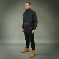 Coopers Waterproof Work Jacket 1/4 Zip - Blizzard Hood C801 (Black) – side detail