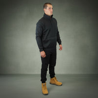 Coopers Waterproof Work Jacket 1/4 Zip - Blizzard Hood C801 (Black) – fabric and stitching