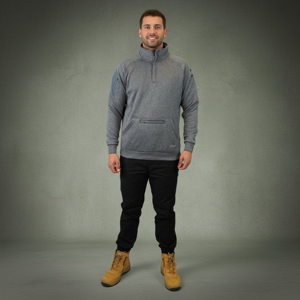 Coopers Waterproof Work Jacket 1/4 Zip - Blizzard Hood C801 (Dark Grey) – front view