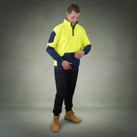 Coopers Hi-Vis Waterproof Work Jacket 1/4 Zip - Blizzard Hood C801 (Yellow Navy) – full product shot