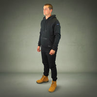 Coopers Waterproof Work Jacket Pullover - Blizzard Hood C901 (Black) – back view