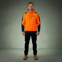 Coopers Hi-Vis Waterproof Work Jacket Pullover - Blizzard Hood C901 (Orange Navy) – image 9