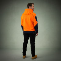 Coopers Hi-Vis Waterproof Work Jacket Pullover - Blizzard Hood C901 (Orange Navy) – image 10