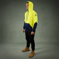 Coopers Hi-Vis Waterproof Work Jacket Pullover - Blizzard Hood C901 (Yellow Navy) – image 9