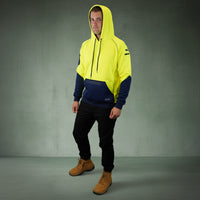 Coopers Hi-Vis Waterproof Work Jacket Pullover - Blizzard Hood C901 (Yellow Navy) – image 10