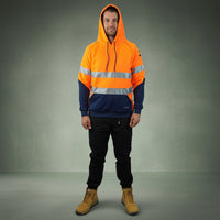 Coopers Hi-Vis Waterproof Work Jacket with 3M Tape - Blizzard Hood Pullover C601 (Orange/Navy) – image 9