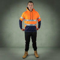 Coopers Hi-Vis Waterproof Work Jacket with 3M Tape - Blizzard Hood Pullover C601 (Orange/Navy) – image 10