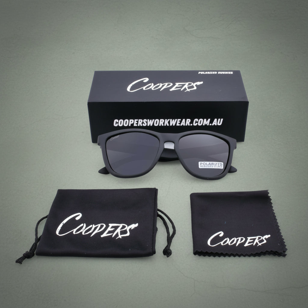 Coopers Polarized Work Sunglasses - Coopers (UV400 Tradie Sunnies) – worn on-site
