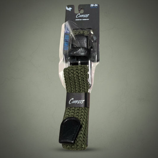 Coopers Stretch Flex+ Workwear Belt - Coopers C401 (Army Green) – front view