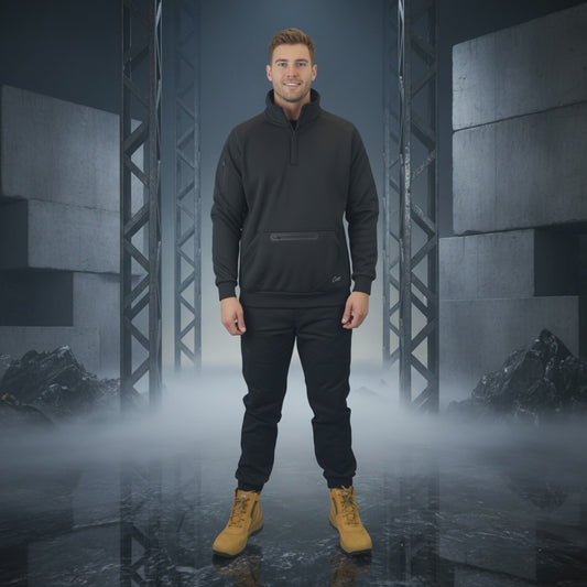 Coopers Waterproof Work Jacket 1/4 Zip - Blizzard Hood C801 (Black)